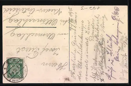 Künstler-AK Dippoldiswalde, Glück zu sei`s Panier, Ritterhelm und Studentenwappen, Absolvia