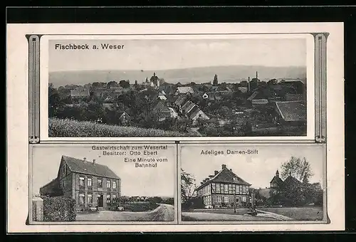 AK Fischbeck a. Weser, Gastwirtschaft zum Wesertal, Adeliges Damen-Stift