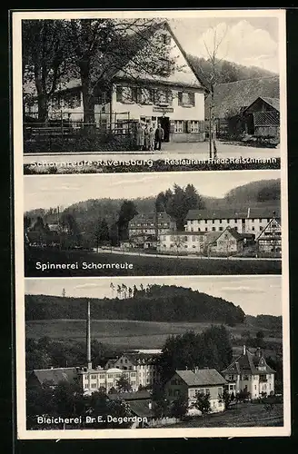 AK Schornreute-Ravensburg, Restaurant Friedr. Reischmann, Spinnerei Schornreute