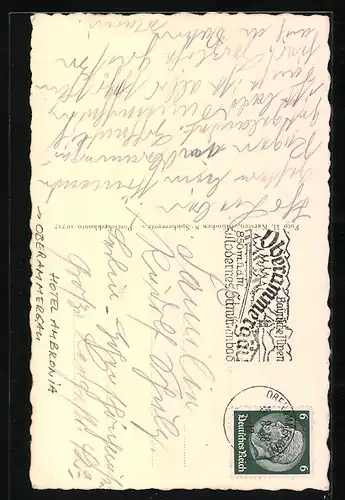 AK Oberammergau, Hotel Ambronia, Panorama