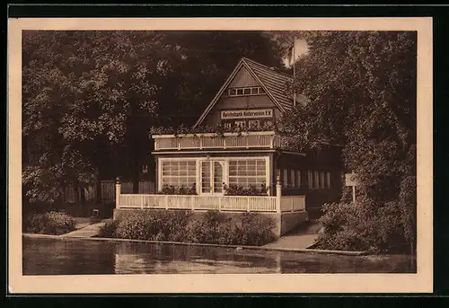 AK Berlin-Treptow, Gebäude des Reichsbank-Rudervereins, Baumschulenstrasse