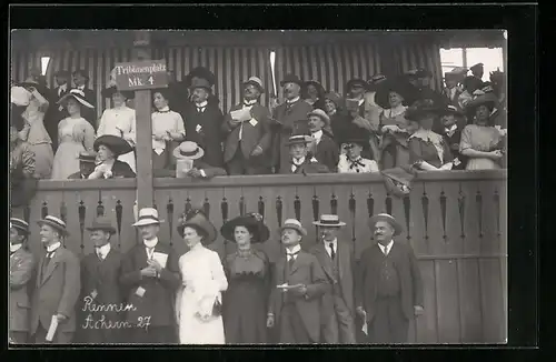Foto-AK Achern, Tribüne der Rennbahn ca. 1910