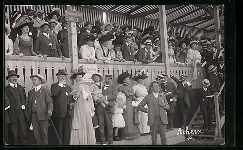 Foto-AK Achern, Tribüne der Rennbahn ca. 1910
