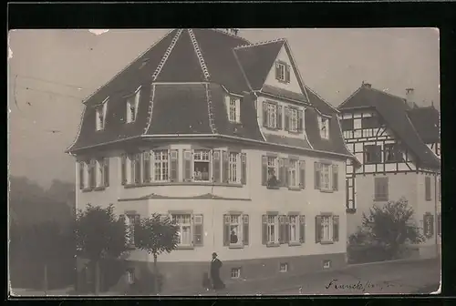 Foto-AK Vaihingen /Enz, Friedrichstrasse 21, Ecke Franckstrasse im Jahr 1909