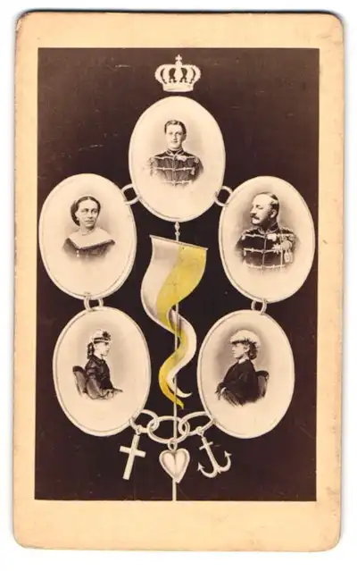 Fotografie Fototgraf und Ort unbekannt, König Georg V. von Hannover, Marie von Sachsen-Altenburg nebst ihren Kindern 0
