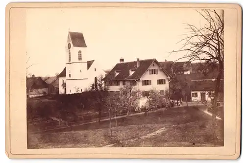 Fotografie unbekannter Fotograf, Ansicht Elsau, Blick auf das Pfarrhaus und die reformierte Kirche