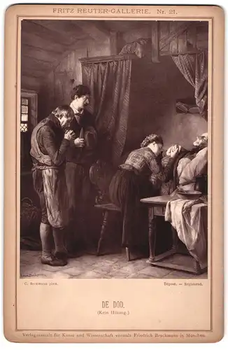 Fotografie Friedrich Bruckmann, München, Gemälde: De Dod, nach C. Beckmann, Abschied vom verstorbenen am Sterbebett