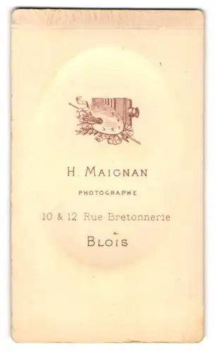 Fotografie H. Maignan, Blois, Rue Bretonnerie 10&12, Küstlerpalette und Plattenkamera