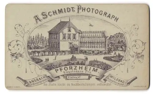 Fotografie A. Schmidt, Pforzheim, Enzstr. 7 1 /2, Ansicht Pforzheim, Blick auf das Ateliersgebäude des Fotografen
