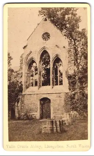 Fotografie unbekannter Fotograf, Ansicht Llangollen, Blick auf die Ruine Valle Crucis Abbey
