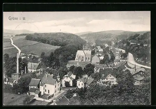 AK Grüne i. W., Totalansicht aus der Vogelschau