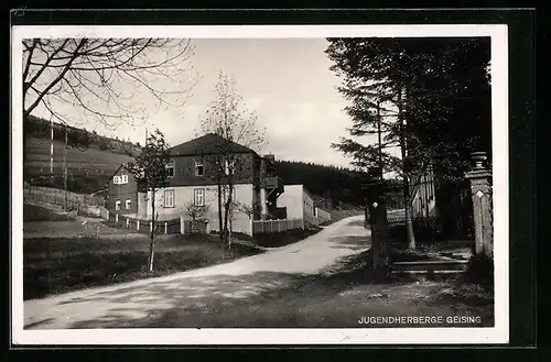 AK Geising, Strassenpartie mit Jugendherberge