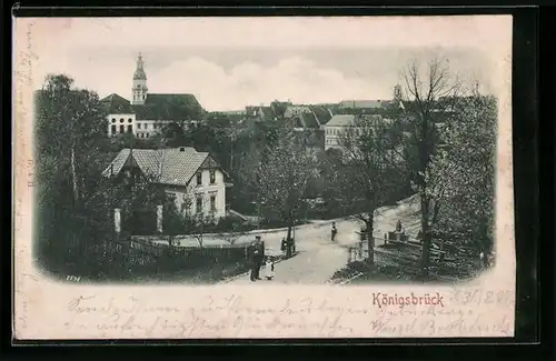 Relief-AK Königsbrück, Teilansicht aus der Vogelschau