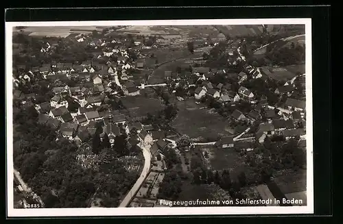 AK Schlierstadt in Baden, Fliegeraufnahme der Ortschaft