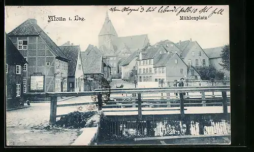 AK Mölln i. Lbg., Wohnhäuser am Mühlenplatz