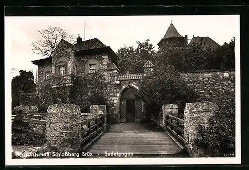 AK Brüx / Most, Bergwirtschaft mit Schloss