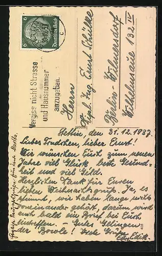 AK Schornsteinfeger mit Champagnerflasche