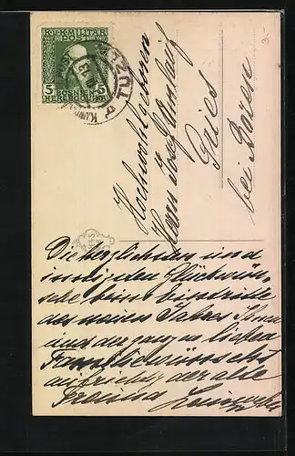 AK Kleine Schornsteinfeger auf dem Kirchdach