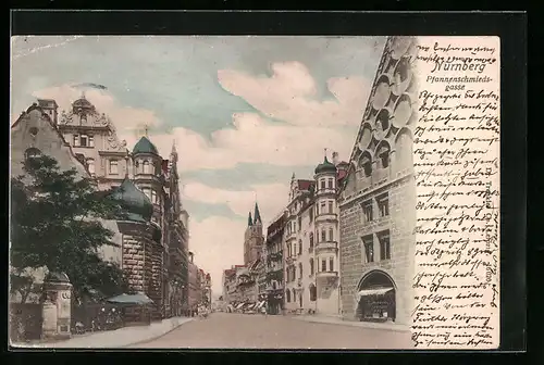 AK Nürnberg, Einblick in die Pfannenschmiedsgasse