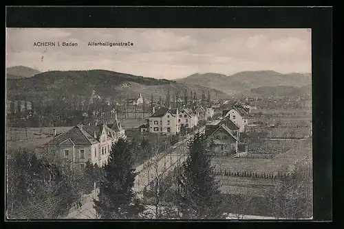 AK Achern i. Baden, Die Allerheiligenstrasse aus der Vogelschau