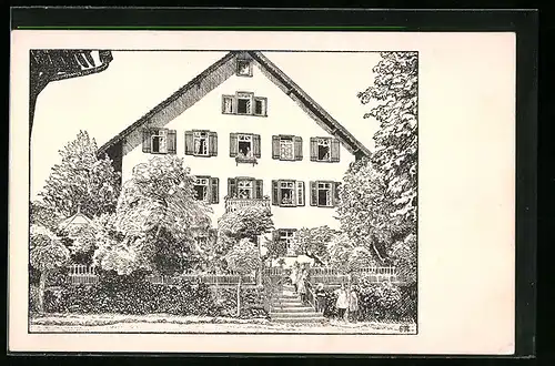 Künstler-AK Wilhelmsdorf /Württ., Ansicht des Töchterinstituts