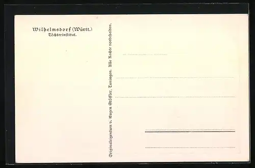 Künstler-AK Wilhelmsdorf /Württ., Ansicht des Töchterinstituts