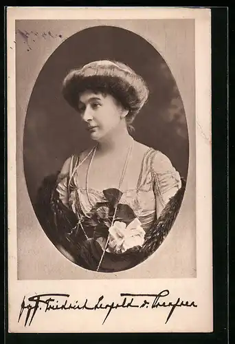 AK Prinzessin Friedrich Leopold von Preussen mit Blume am Kleid