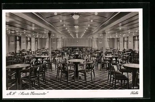 AK Passagierschiff M. S. Monte Sarmiento, Halle