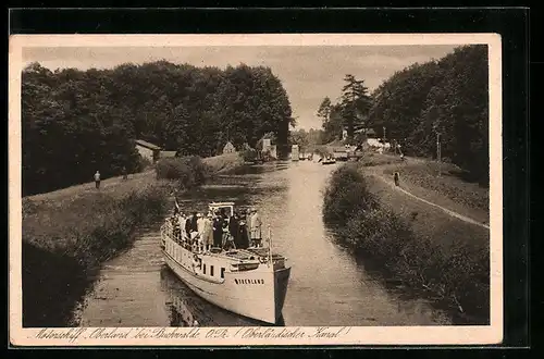 AK Buchwalde, Motorschiff Oberland auf dem Oberländischen Kanal