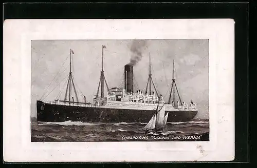 Künstler-AK Passagierschiff HMS Saxonia der Cunard Line