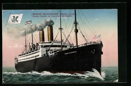 AK Passagierschiff George Washington auf hoher See