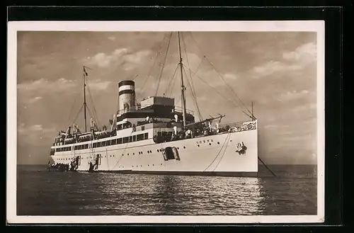 AK Helgoland, Passagierschiff Cobra vor Anker