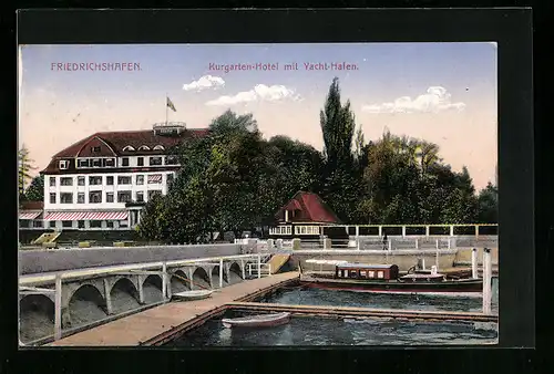 AK Friedrichshafen, Kurgarten-Hotel mit Yacht-Hafen