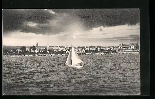 AK Ahlbeck, Ostseebad, Totalansicht von der See gesehen