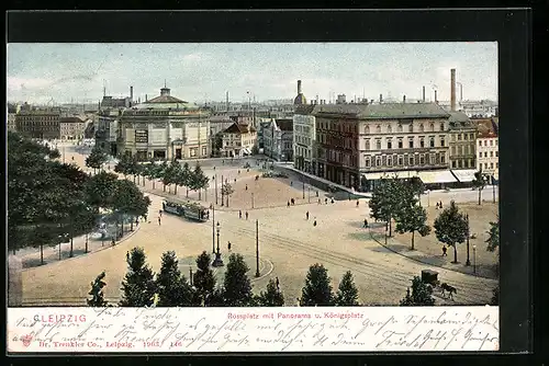 AK Leipzig, Rossplatz mit Panorama und Königsplatz