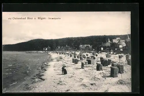 AK Binz a. Rügen, Ostseebad, Strandpartie