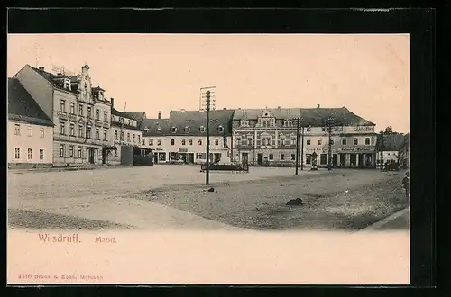 AK Wilsdruff, Markt mit Gietzelt`s Hotel