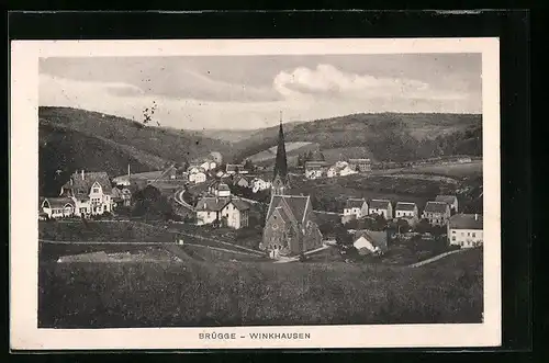 AK Brügge-Winkhausen, Ortsansicht mit Kirche