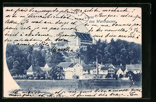 AK Warthausen, Ortsansicht mit Gebäuden
