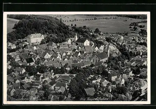 AK Leutkirch i. Allgäu, Ortsansicht vom Flugzeug aus