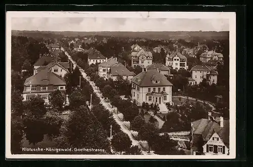AK Dresden-Klotzsche, Goethestrasse aus der Vogelschau