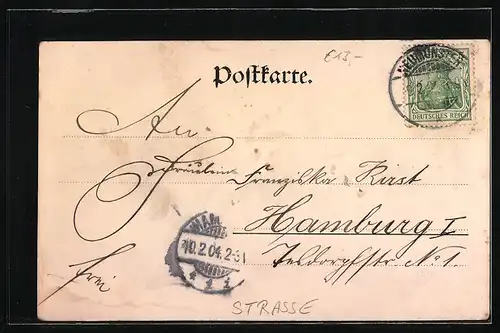 AK Neumünster, Strassenpartie am Kuhberg mit Haarschneide-Salon