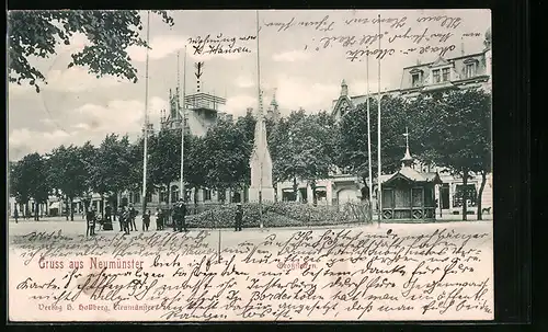 AK Neumünster, Partie am Grossflecken, Strasse