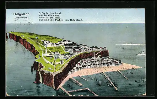 AK Helgoland, Totalansicht der Insel