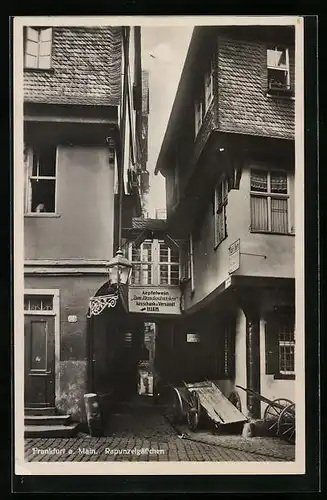 AK Alt-Frankfurt, Rapunzelgässchen mit Gasthaus Zum Standesämtchen