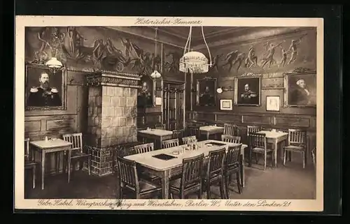 AK Berlin, Gebr. Habel, Weingrosshandlung und Weinstuben, Unter den Linden 21