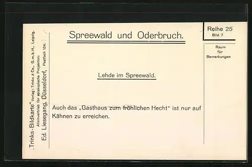 AK Lehde /Spreewald, Gasthaus zum fröhlichen Hecht ist nur auf Kähnen zu erreichen