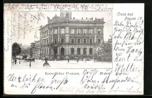 AK Plauen i. V., Kaiserliches Postamt