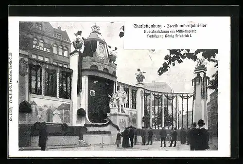 AK Berlin-Charlottenburg, Zweihundertjahrfeier, Ausschmückung am Wilhelmplatz