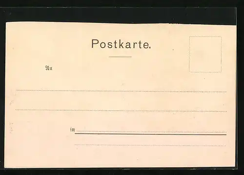 Lithographie Jagstfeld, Uferpartie mit Booten